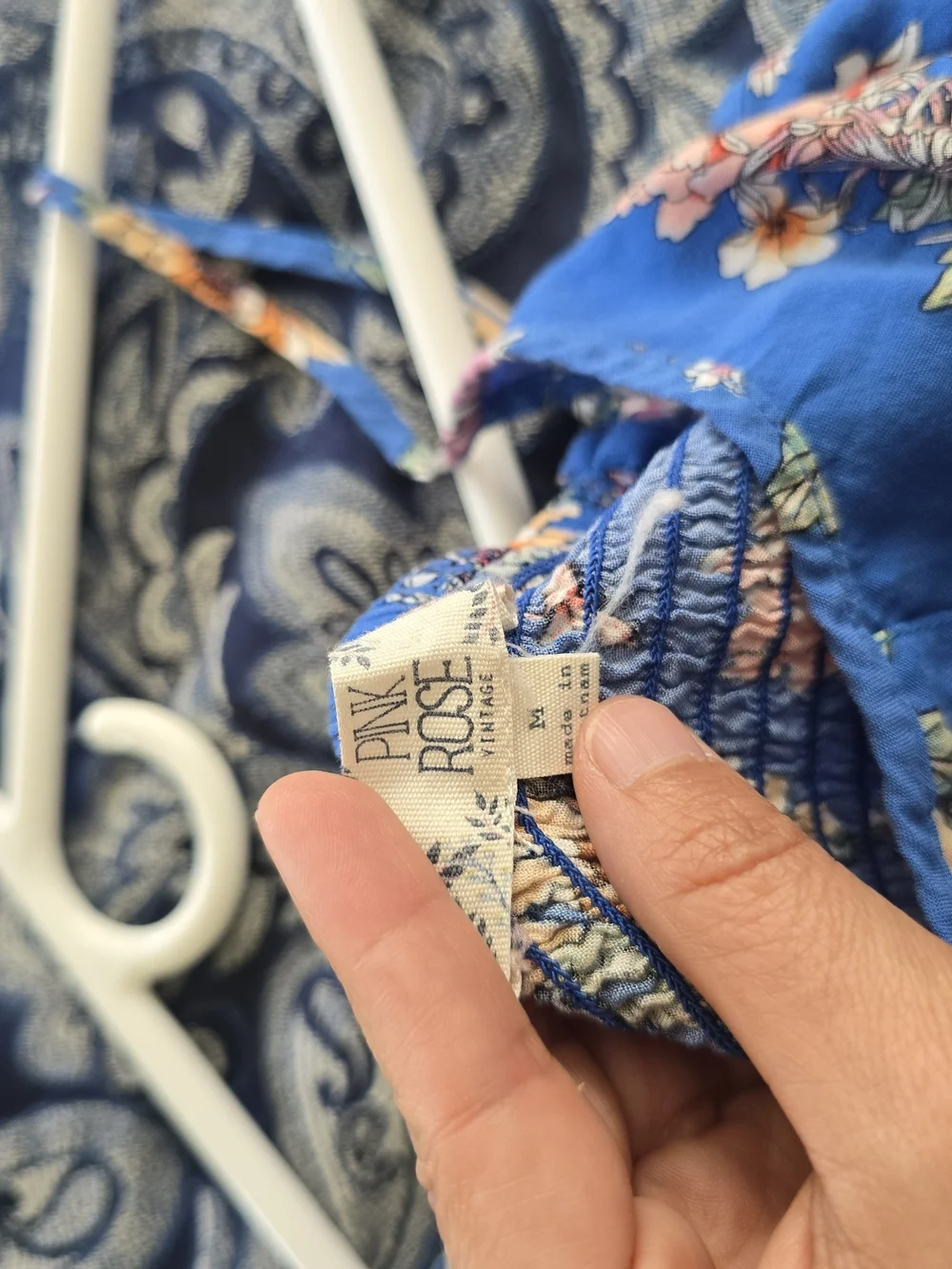 Blue Floral Button-Front Romper Size M Excellent Condition